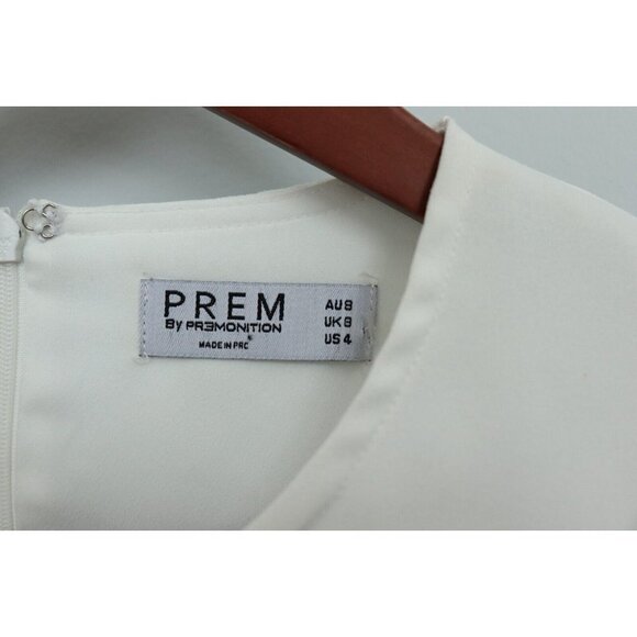 Prem The Label By Premonition Women's Size US 4 Small White Guns and Roses Top - Picture 4 of 8